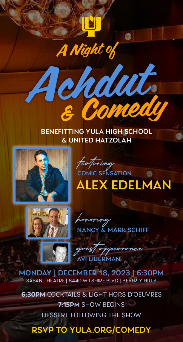 COMEDY NIGHT benefiting YULA and United Hatzolah -Honoring Nancy & Mark ...