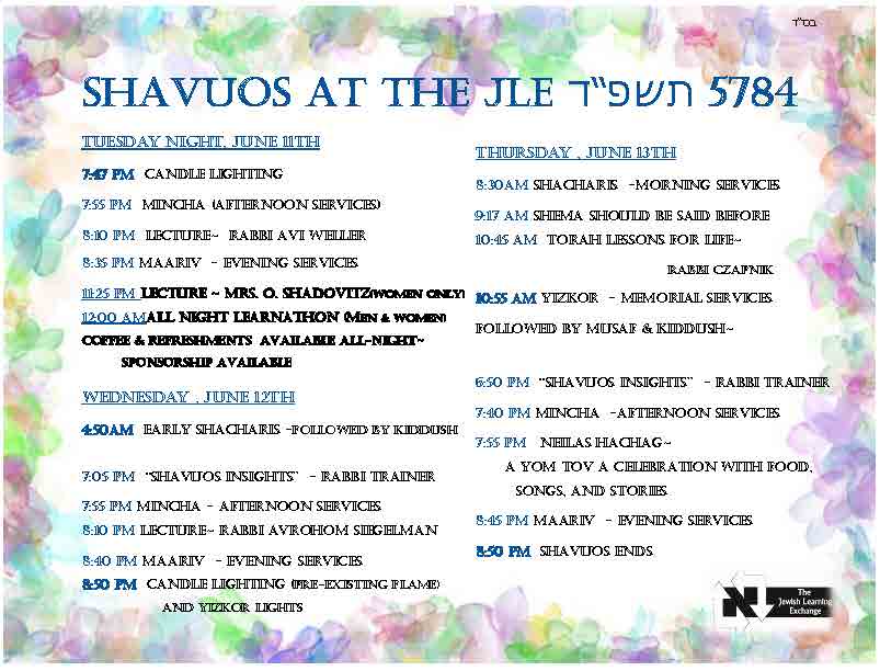 Shalecha Timetable ALL NIGHT LEARNING PROGRAM AT JLE
